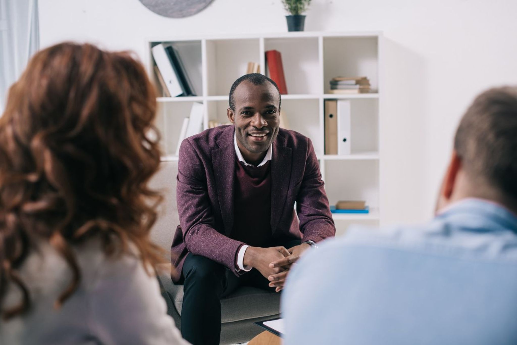 therapist talking with couple