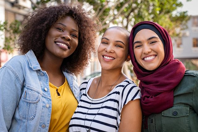 International students smiling