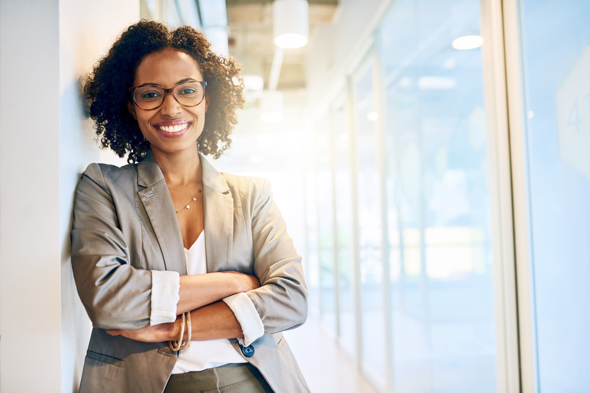 social work female looking at camera