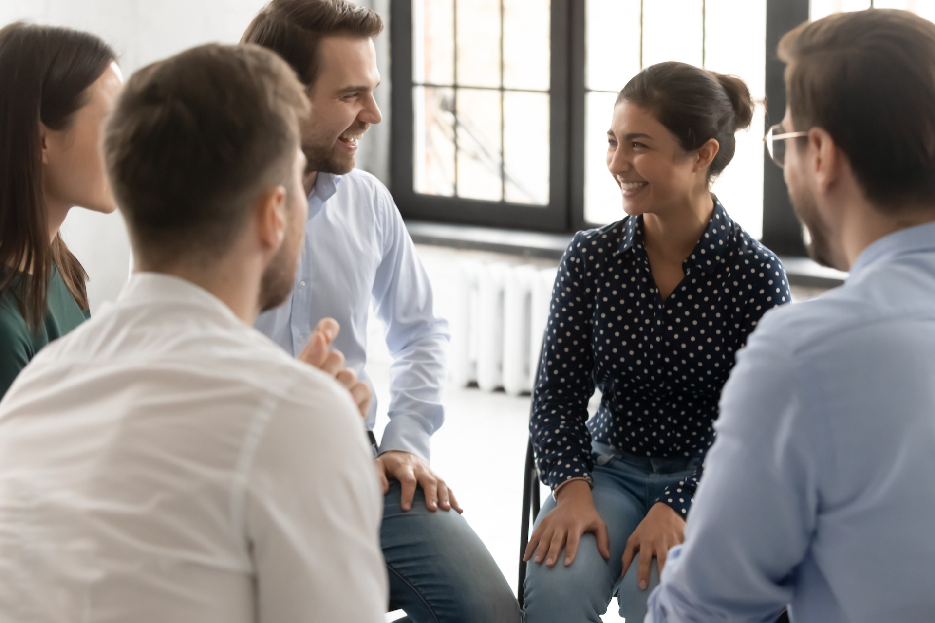 talking in a group