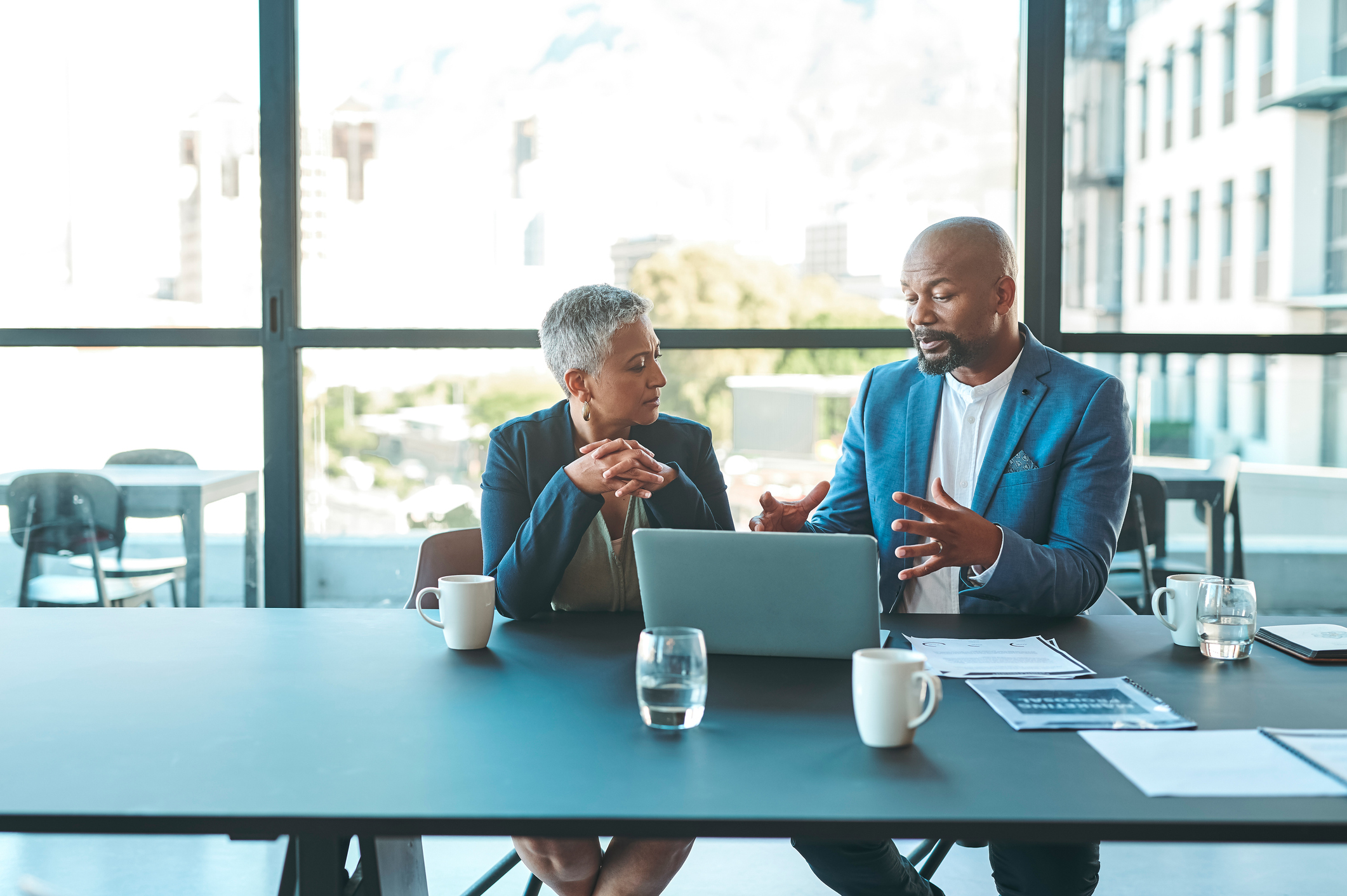 business people talking together
