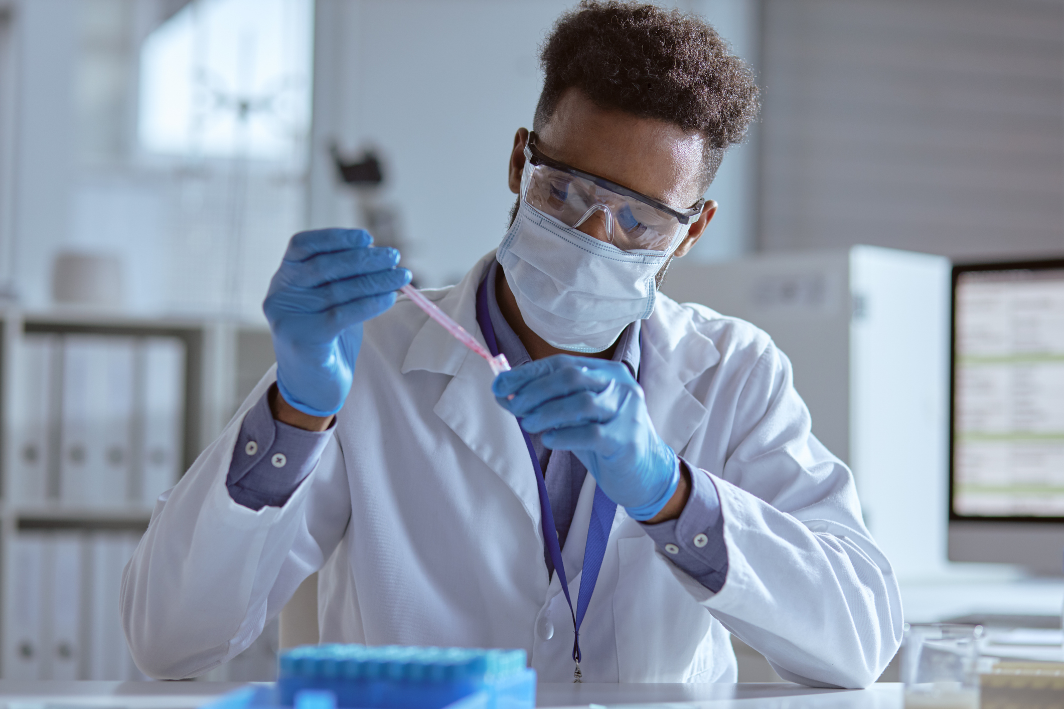 scientist looking at evidence