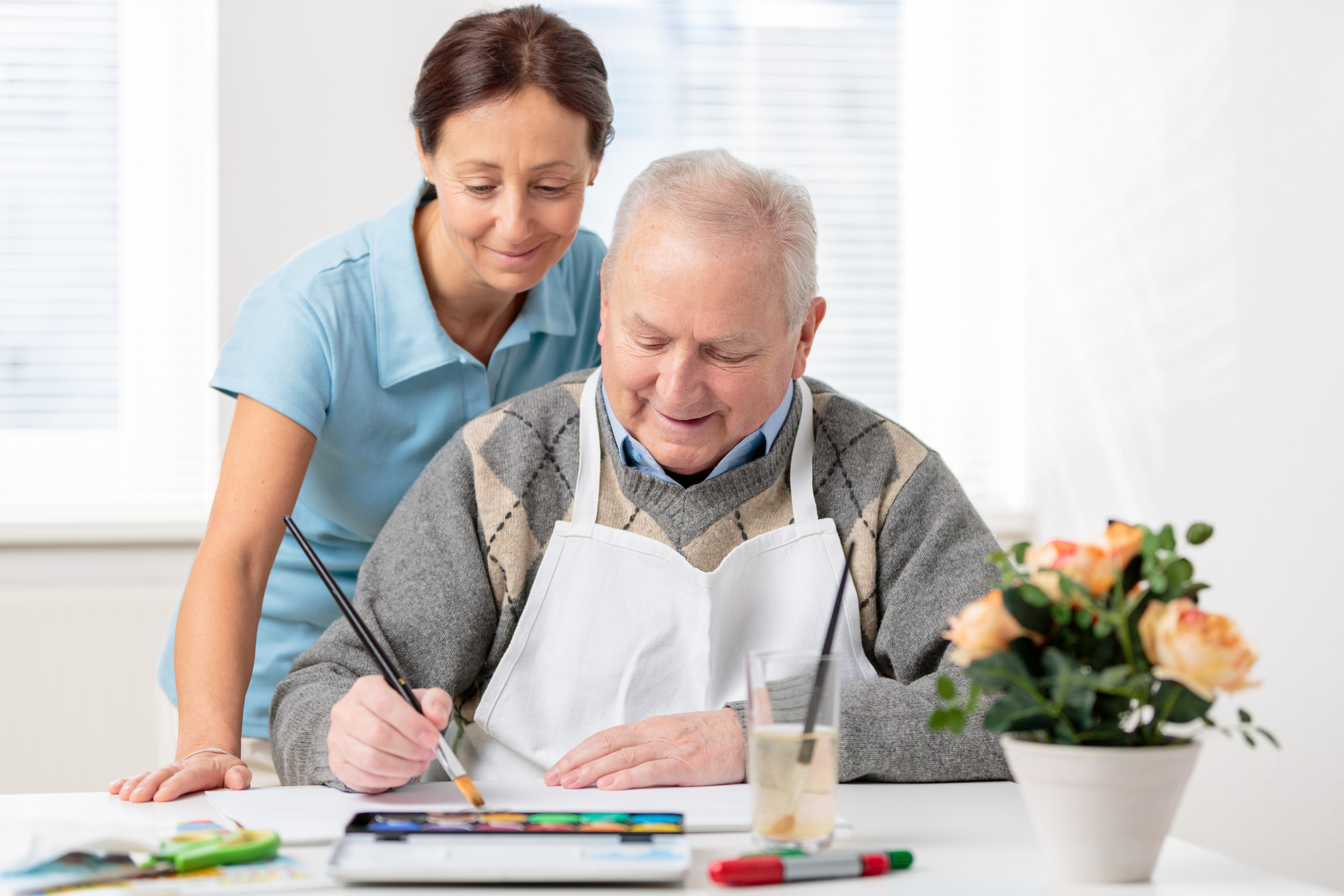 therapist helping man