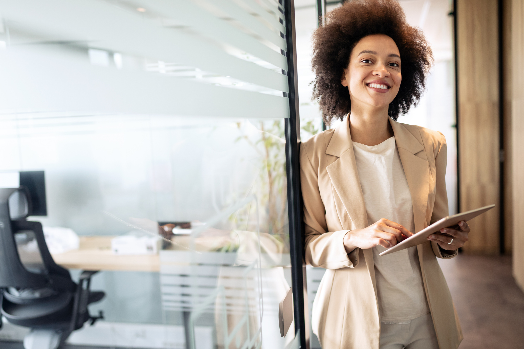 business woman with tablet